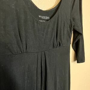 Willow Knit Pine Cone Hill empire waist bamboo dress black large